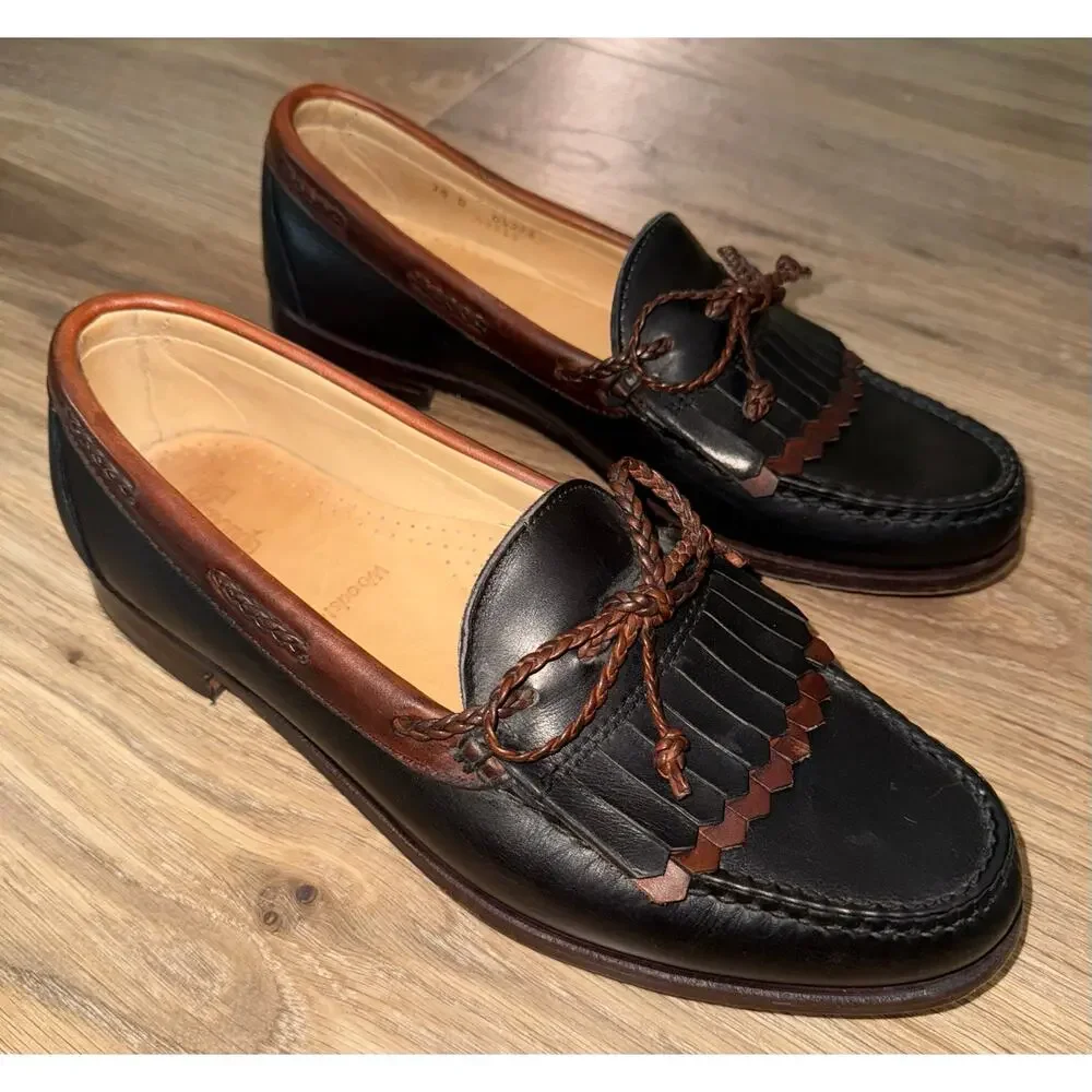 Allen Edmonds Woodstock Black\Brown Loafer Dress Shoes Made in USA - size 10D